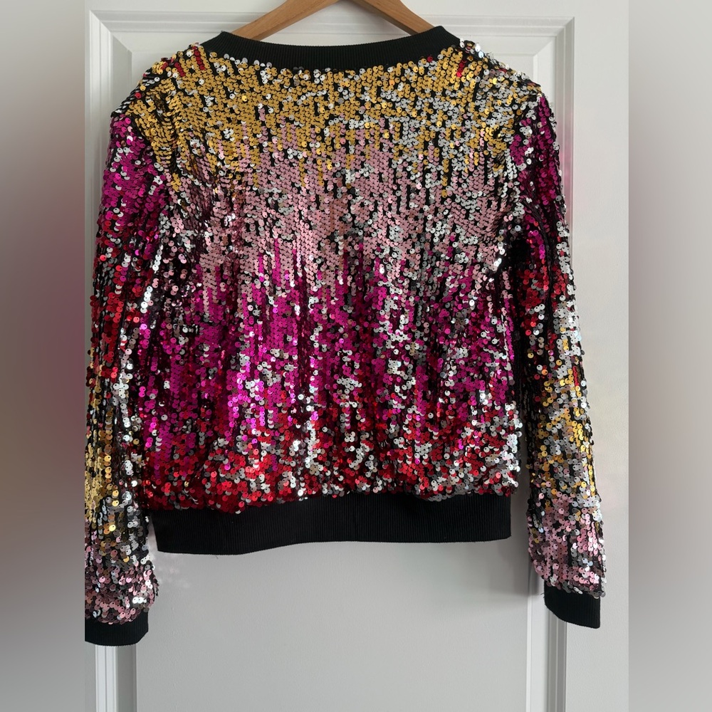Sequin Multicolor Bomber Jacket NWT - image 2